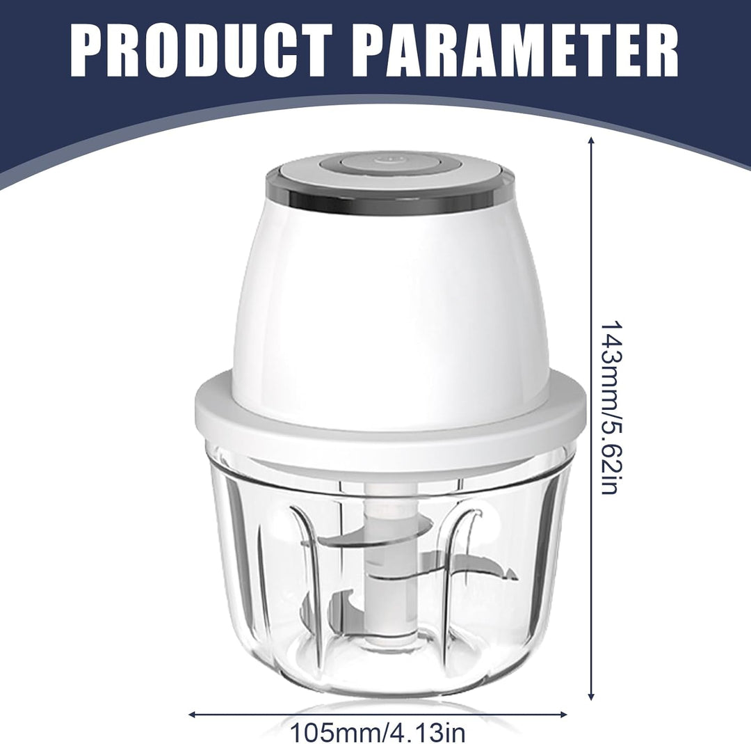 Zwiebelschneider Elektrisch, 350ml Zwiebel Zerkleinerer Elektrisch Multizerkleinerer Küche USB-Aufla
