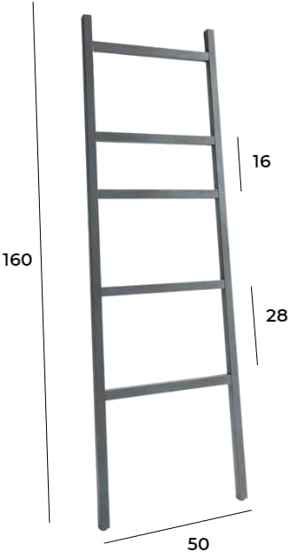 ARHome Dekorative Leiter Urban, 160 x 50 cm, Dunkler Beton, Handtuchhalter, Made in Italy, Dunkler B