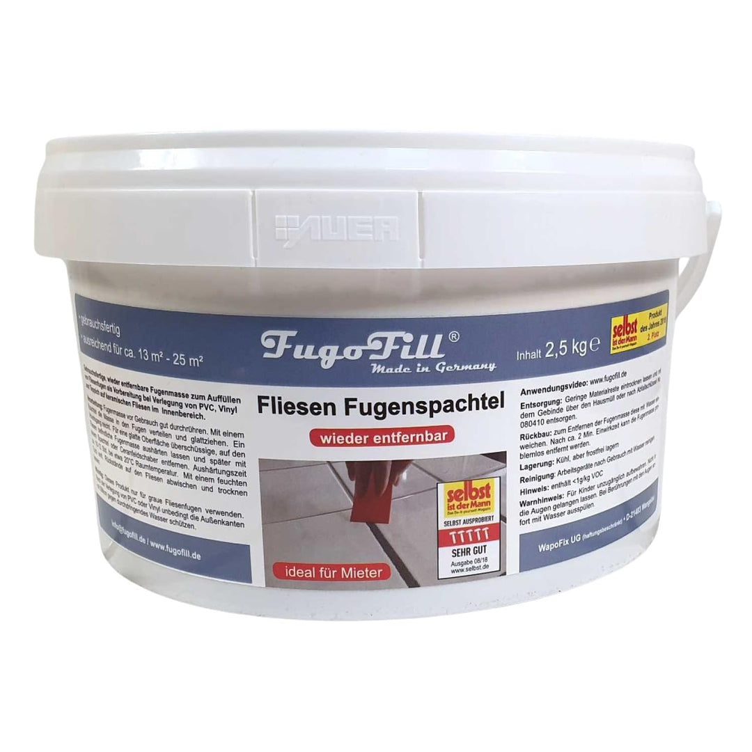 FugoFill Abnehmbare Fliesenfugenmasse, Fliesenfugenschutz in Teppichen, Laminat, Vinyl und PVC, einf