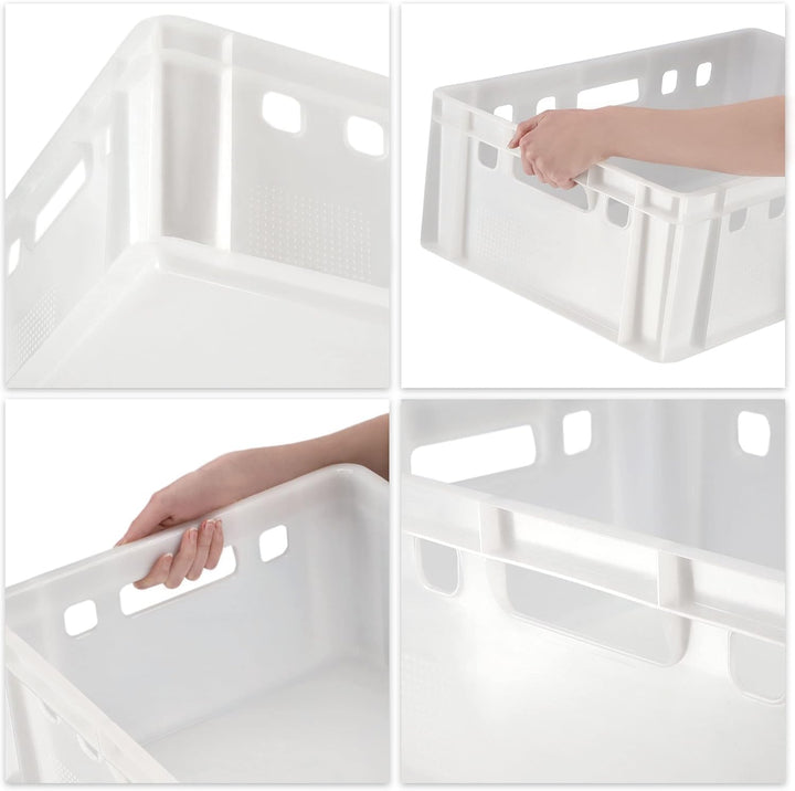 KADAX Fleischbox aus Kunststoff HDPE, Metzgerkiste 60 x 40 cm, E2 Fleischkiste mit bequemen Griffen,