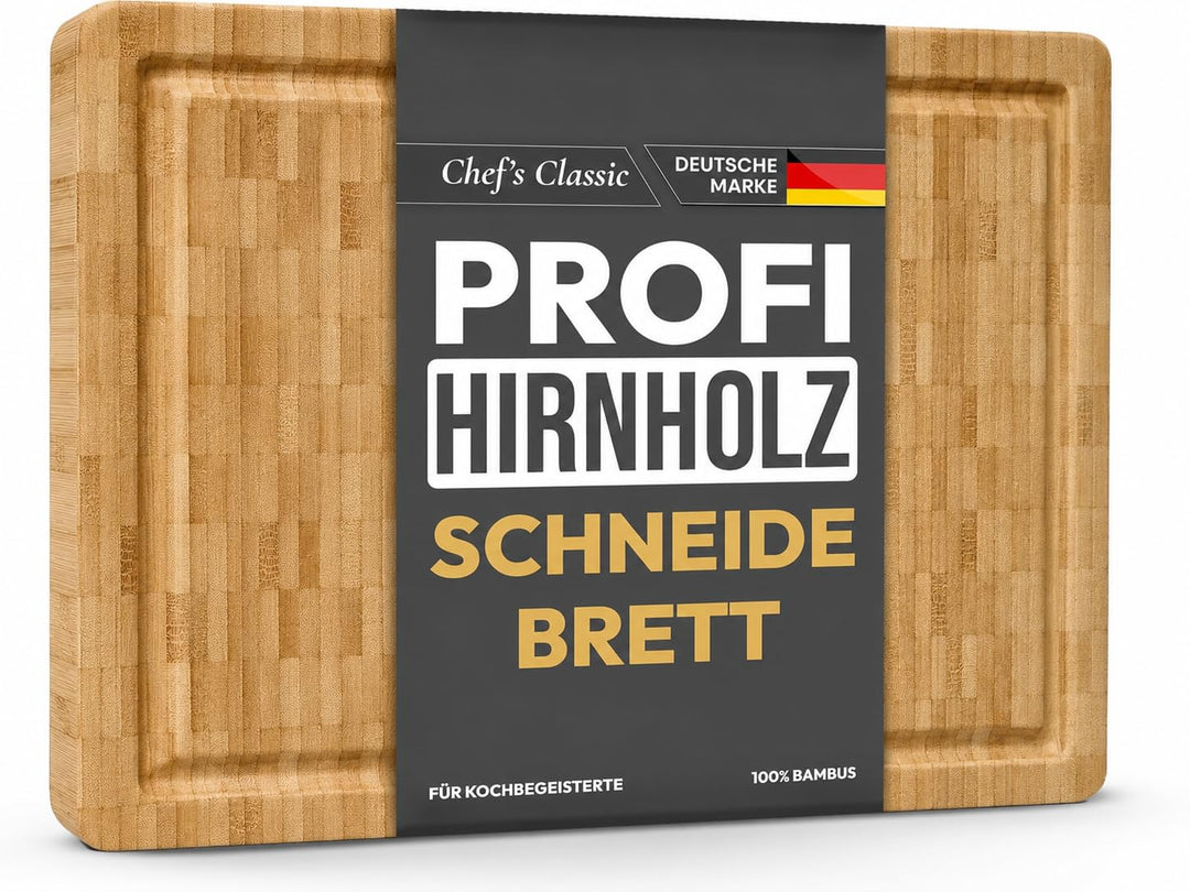 Bambus Schneidebrett aus 100% Bio Material 45 x 30 x 2 cm grosses XL Brett – FSC® Zertifiziertes Ant