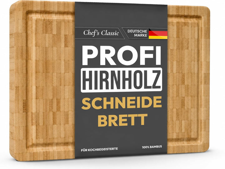Bambus Schneidebrett aus 100% Bio Material 45 x 30 x 2 cm grosses XL Brett – FSC® Zertifiziertes Ant