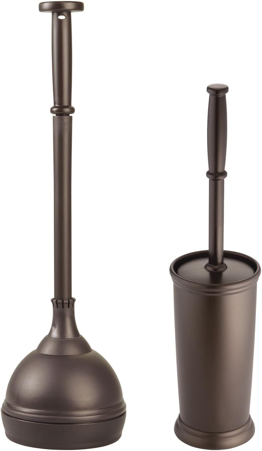 mDesign 2er-Set hochwertige Toilettenbürste und Saugglocke – WC Garnitur, bestehend aus WC-Bürste un