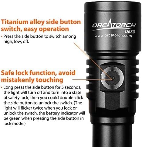 ORCATORCH D530 Scuba Dive Light, 395NM LED UV Licht Schwarzlicht mit 8 Grad schmalem Abstrahlwinkel,