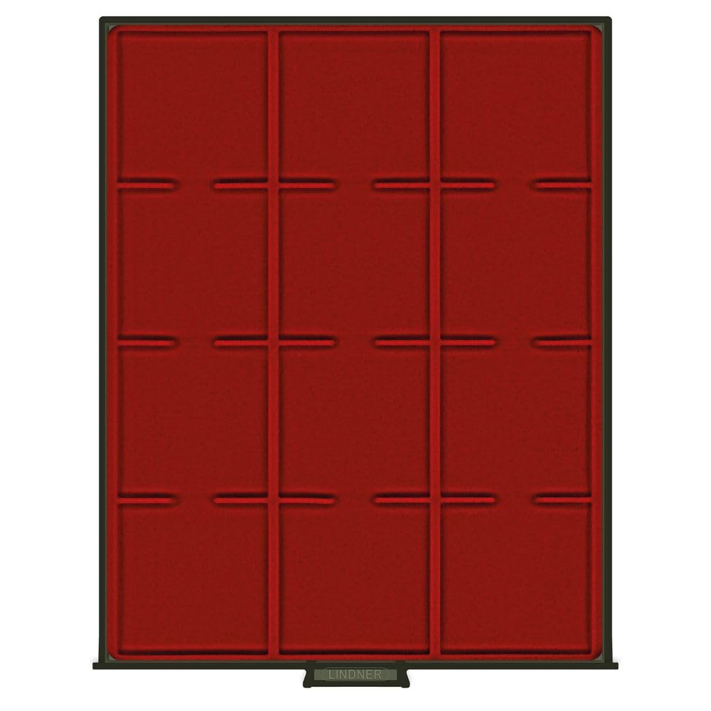 Münzbox RAUCHGLAS mit 12 quadratischen Fächern für LINDNER Münzbox-Inletts 68x68 mm