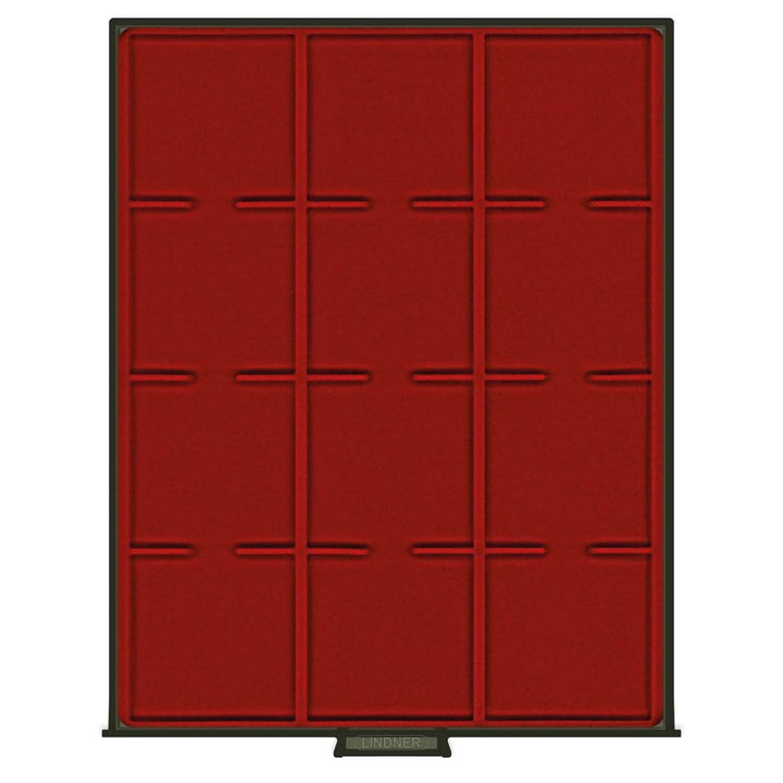 Münzbox RAUCHGLAS mit 12 quadratischen Fächern für LINDNER Münzbox-Inletts 68x68 mm