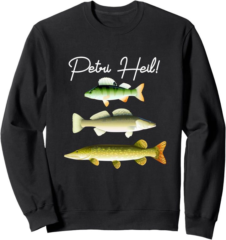 Angler Fischer Design mit Fischarten Sweatshirt