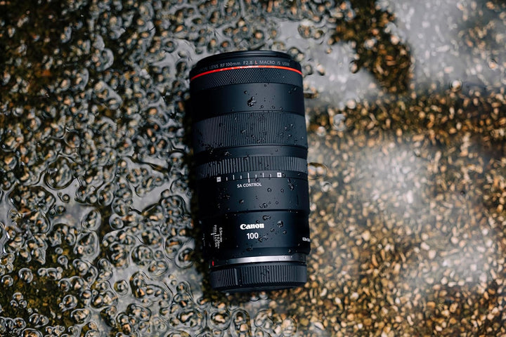 Canon Objektiv RF 100mm F2.8 L Macro is USM Makroobjektiv für EOS R5 / R6 (1,4 x Vergrösserung, 5 St