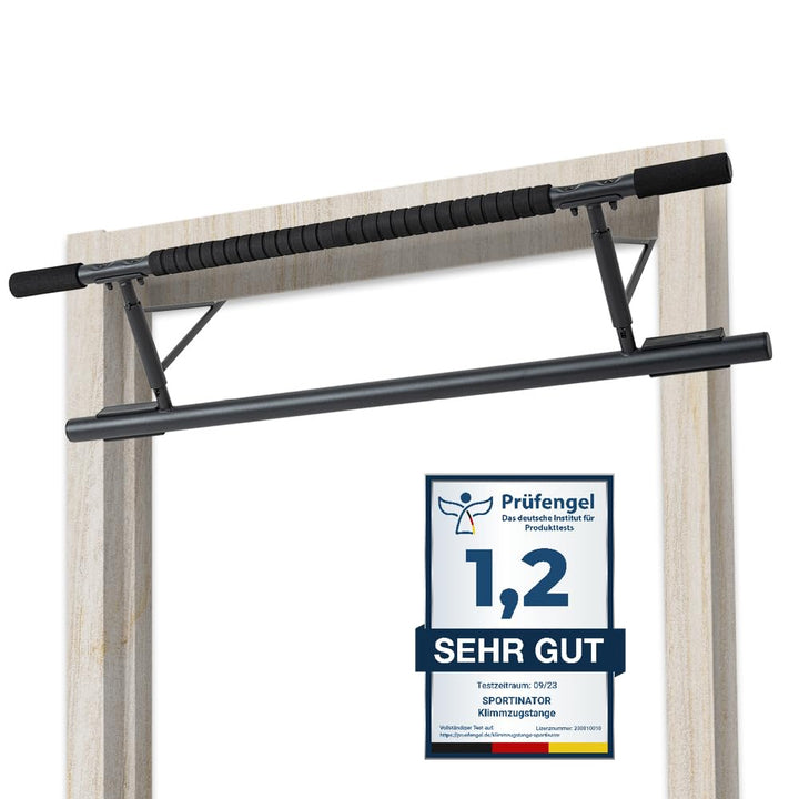 SPORTINATOR® Klimmzugstange für jeden Standard Türrahmen, Masse 100 x 27 x 34 cm, mit gepolsterten G