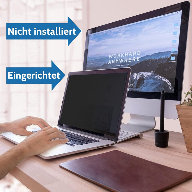 Laptop Sichtschutzfolie 16 Zoll, 16:10 Seitenverhältnis Abnehmbarer Sichtschutz Anti Blaulicht Blend