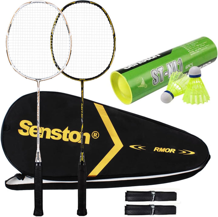 Senston S300 Graphit Badminton Set Carbon-Fiber Badmintonschläger Badminton Schläger mit Schlägertas