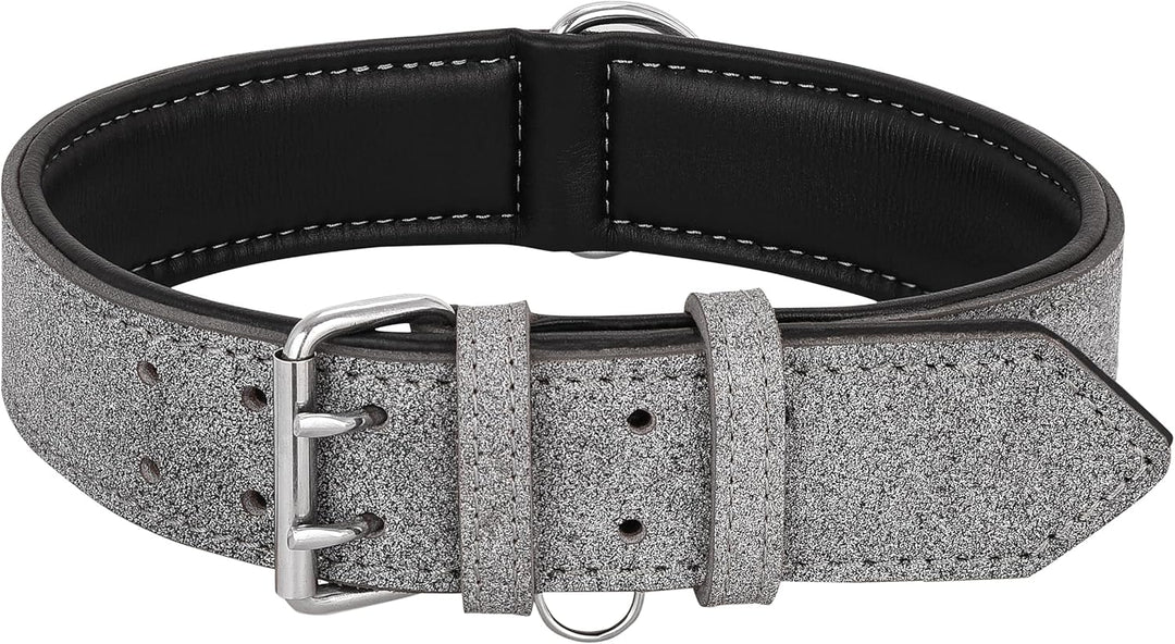 Riparo K-9 Hundehalsband, gepolstert, echtes Leder, verstellbar, strapazierfähig (XL: 4,5CM Breit fü