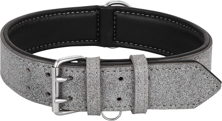 Riparo K-9 Hundehalsband, gepolstert, echtes Leder, verstellbar, strapazierfähig (XL: 4,5CM Breit fü