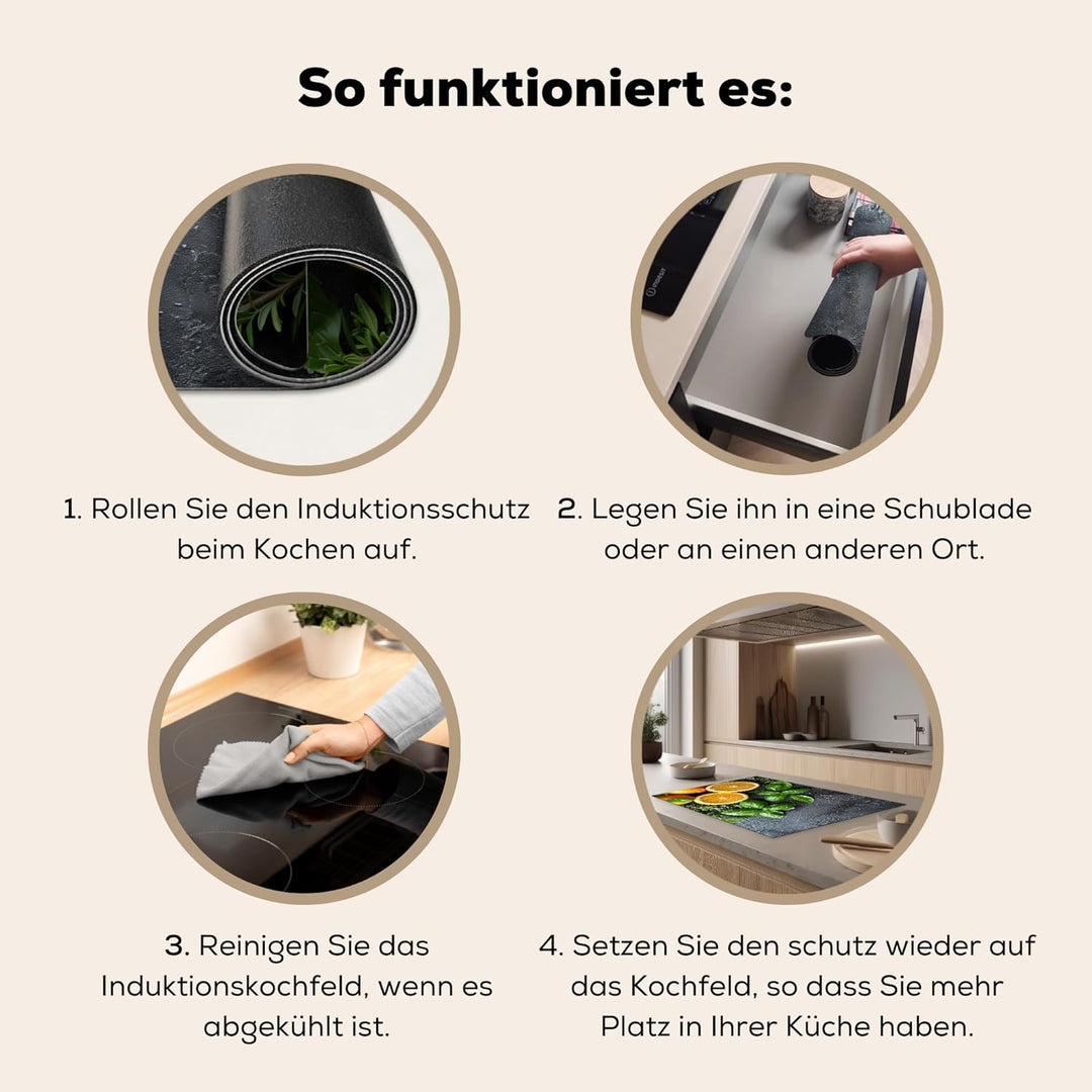 Herdabdeckplatte Einteilig Induktionsmatte Küche Abdeckung Ceranfeld Herd Abdeckplatte Deko Vinyl Ma
