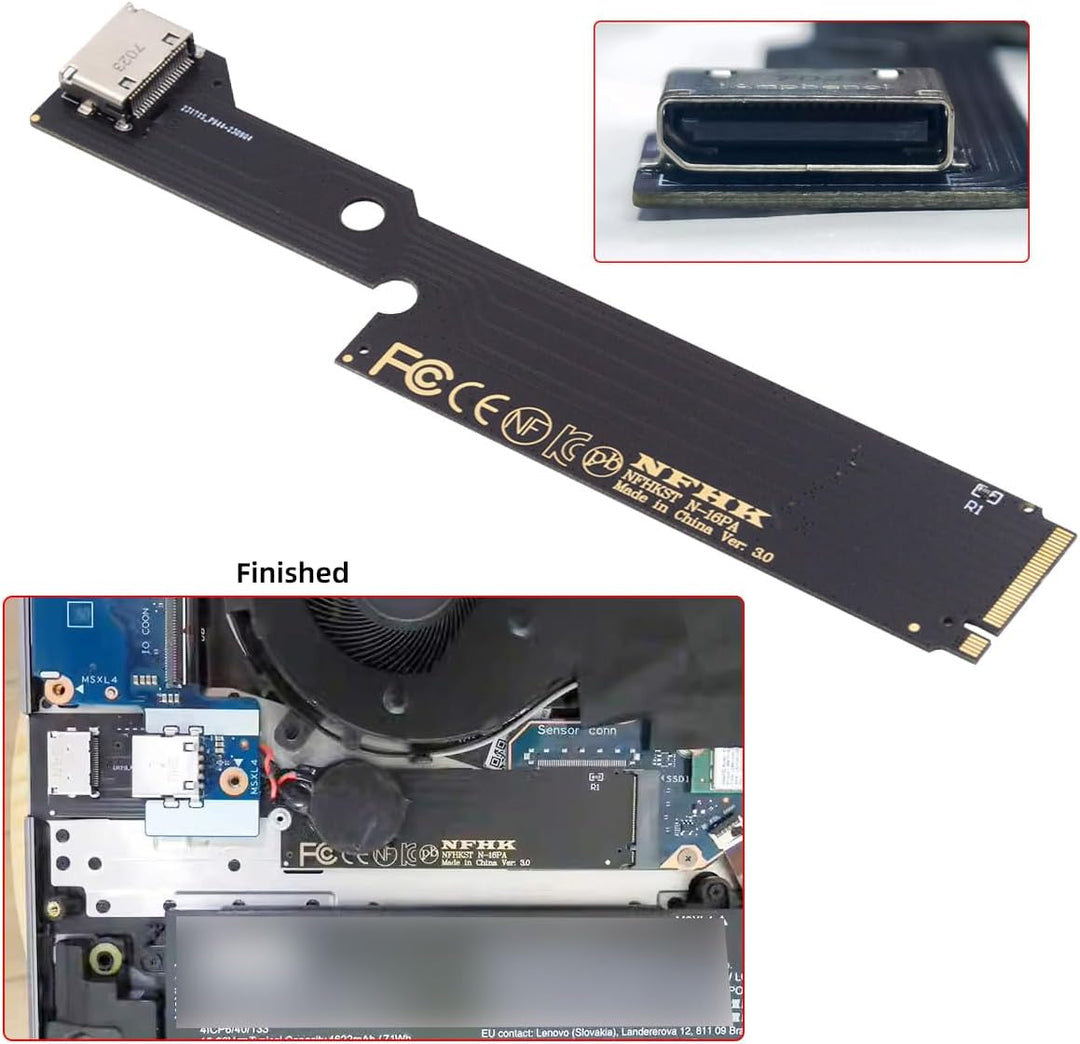 cablecc PCI-E 3.0 M.2 M-Key zu OCULINK SFF-8612 SFF-8611 Host-Adapter für Externe Grafikkarte & SSD
