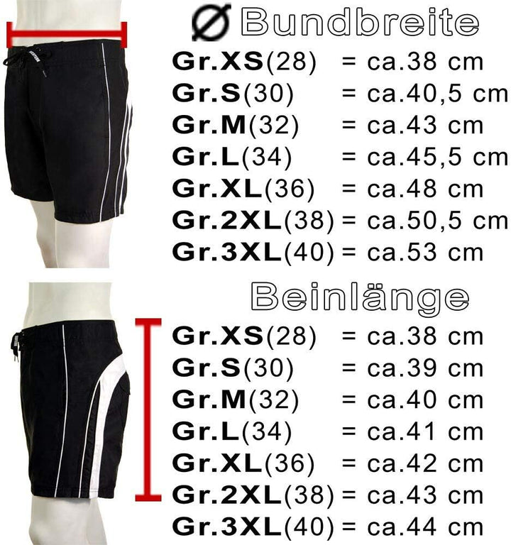 SEESTERN Herren Boardshorts kurzeVersion m.Taschen Surfshorts Bade Shorts XS-3XL /1644 XS Grün, XS G