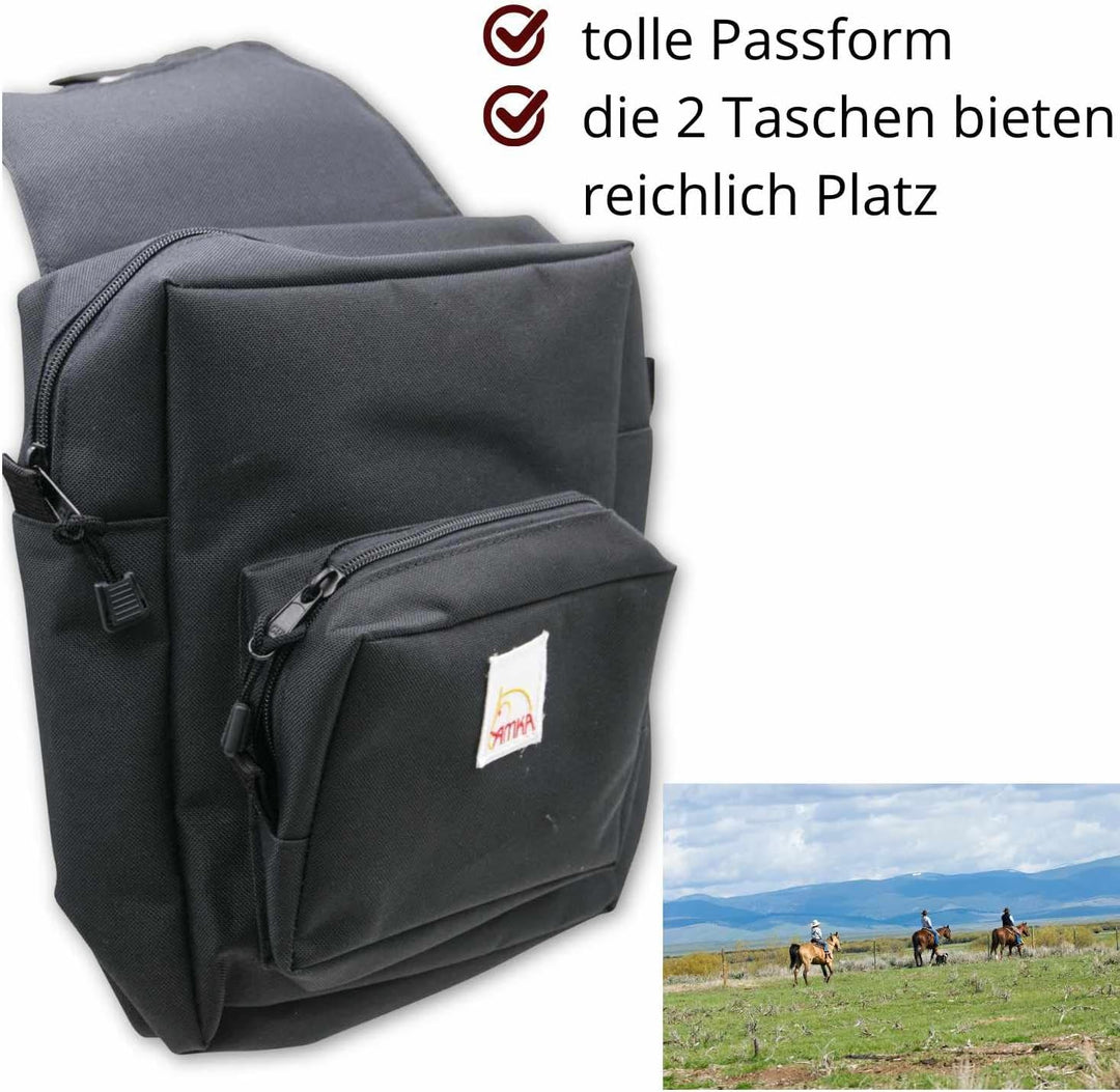 Reitsport Amesbichler Packtasche Nylon mit 2 Flaschenhaltern Satteltasche Packtasche 013/80