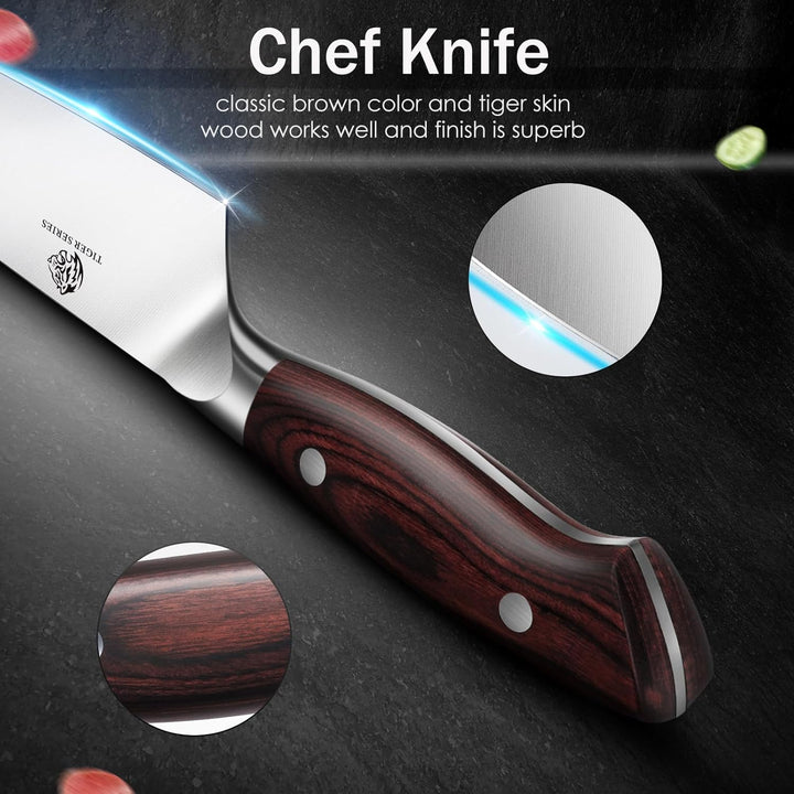 DDF iohEF Küchenmesserset 3 tlg, Messerset Santoku Meser Kochmesser Schälmesser Gemüsemesser Obstmes