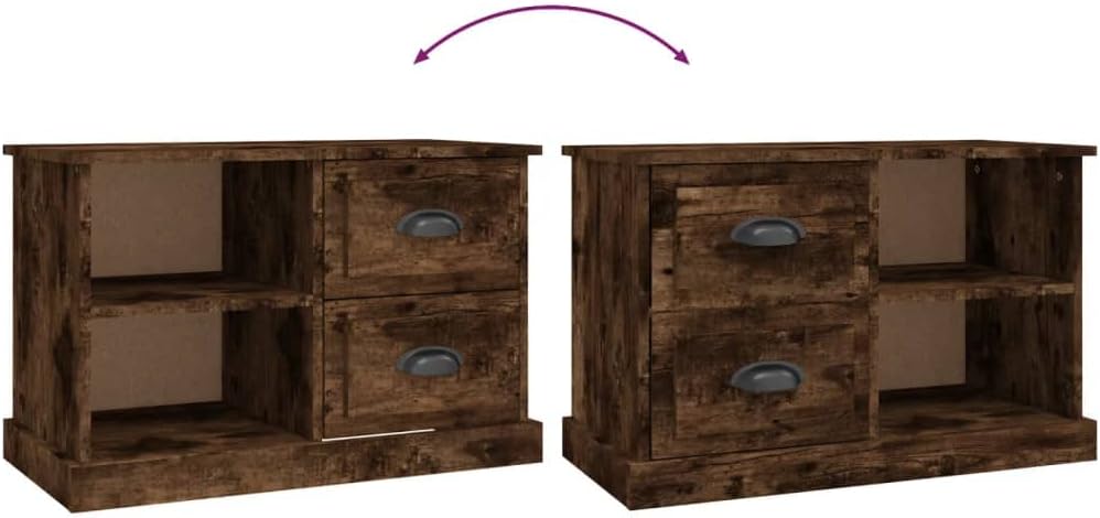 vidaXL TV Schrank, Fernsehtisch mit 2 Schubladen 2 Fächern, Fernsehschrank Lowboard für Wohnzimmer S