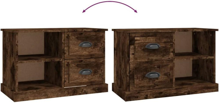vidaXL TV Schrank, Fernsehtisch mit 2 Schubladen 2 Fächern, Fernsehschrank Lowboard für Wohnzimmer S