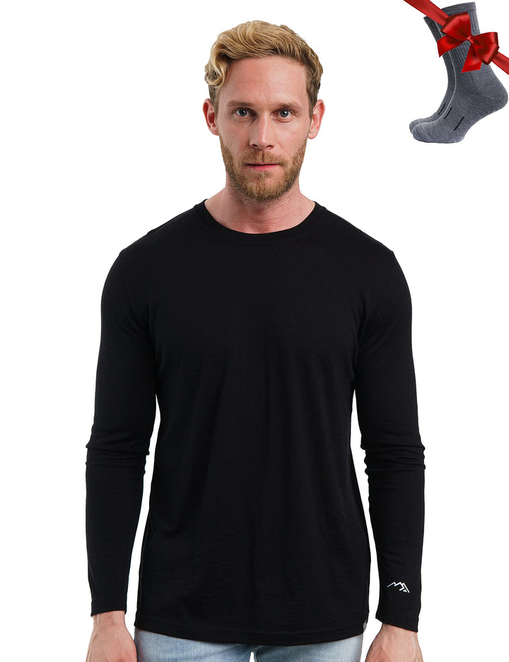 100% Merino Unterwäsche Herren - Merino Langarmshirt Herren Atmungsaktiv Und Feuchtigkeitsableitend