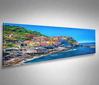 islandburner Bild Bilder auf Leinwand Cinque Terre Italien Panorama XXL Poster Leinwandbild Wandbild