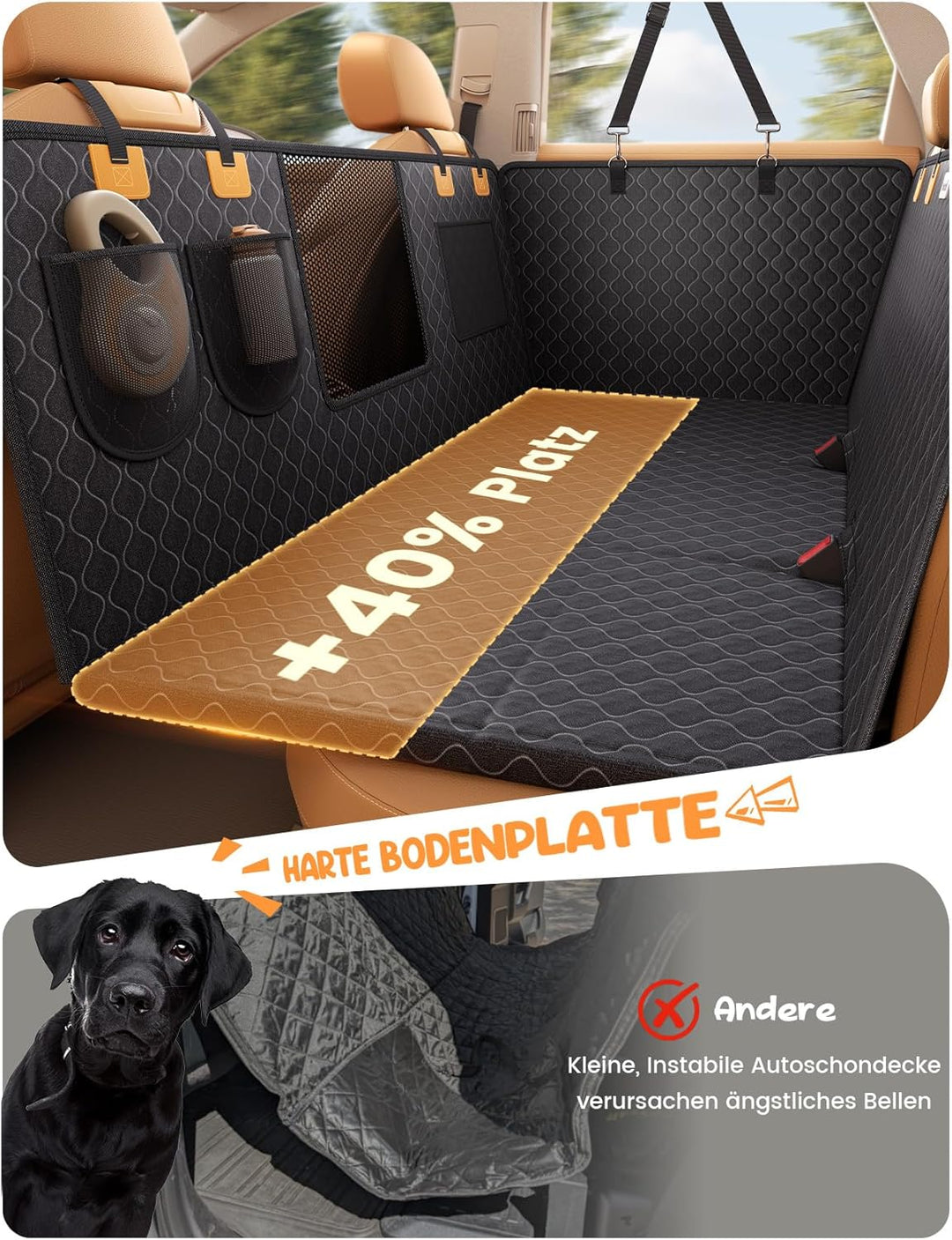Lamicall Hundedecke Auto Rückbank, Autoschondecke Hund - [TOP Reissfestigkeit] Wasserdichte Hundemat