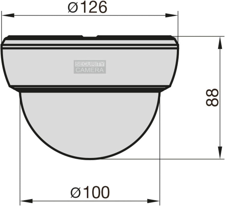 BASI | 2er Set Dome Kamera-Attrappe mit blinkendem LED-Licht | Dummy Kamera | Objektiv Überwachungsk