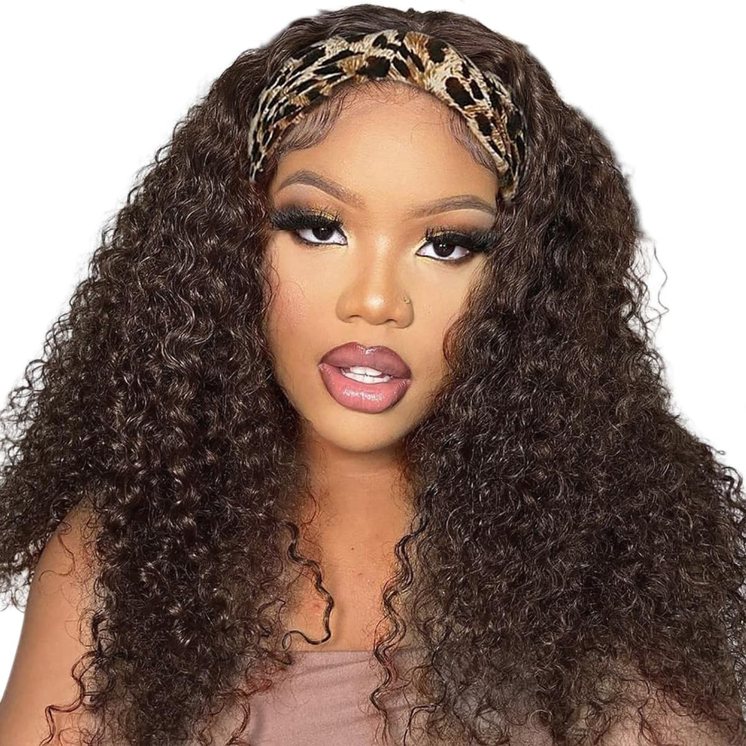 TNICE Headband Wig Menschenhaar Deep Wave 20 Inch Machine Made Ohne Spitze Front Wig Brasilianisch V