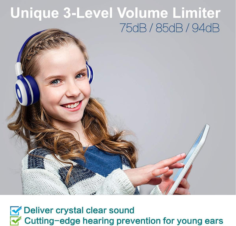 SIMOLIO 2 Stück of Bluetooth Kopfhörer Kinder, Kinderkopfhörer mit 75dB, 85dB, 94dB Lautstärke begre