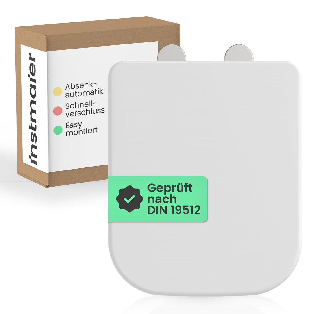 instmaier Helma | Toilettendeckel mit Absenkautomatik | Weiss | TÜV geprüft | Eckig | Toilettensitz