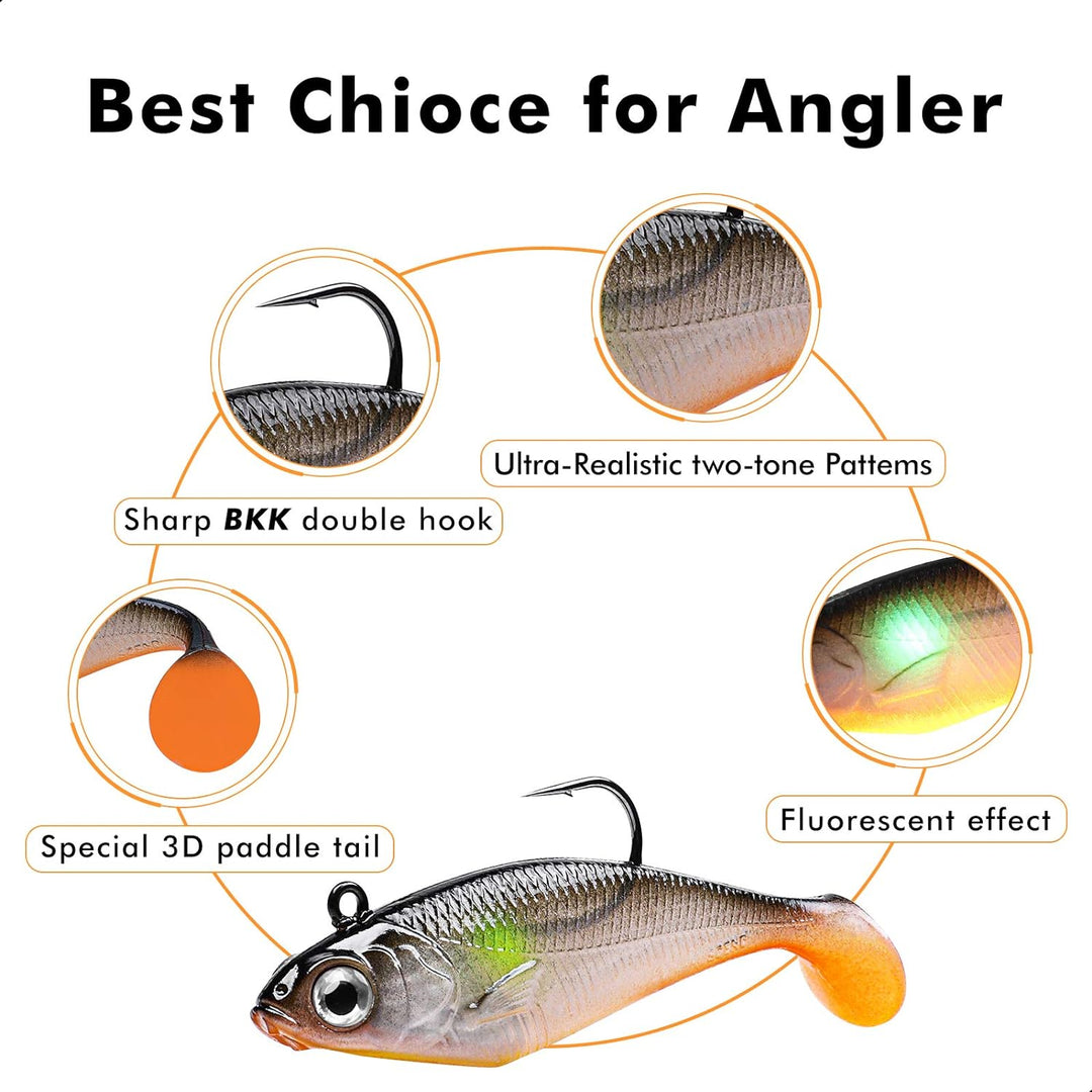 TRUSCEND Gummifische Angelköder für Forelle Zander & Barsch, Kunstköder Angelausrüstung Gummiköder A