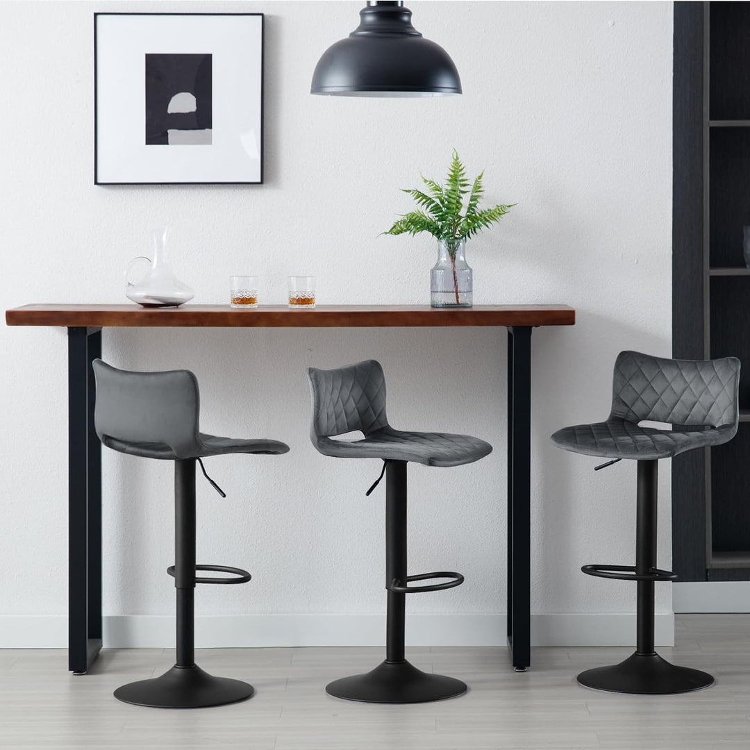 WOLTU 2er Set Barhocker, Barstühle höhenverstellbar, Küchenhocker drehbar, mit Rückenlehne Fussstütz
