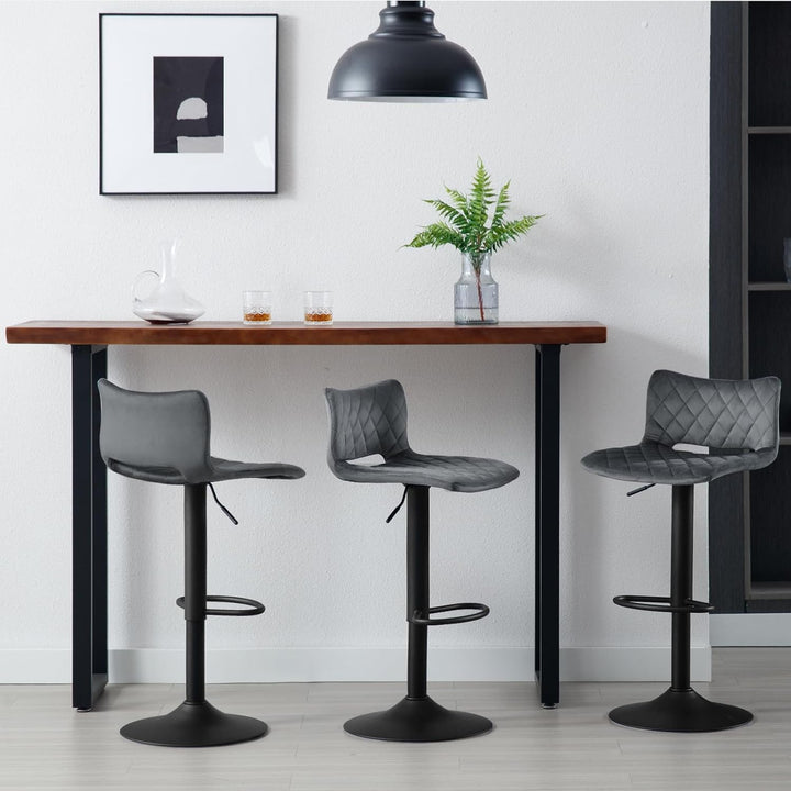 WOLTU 2er Set Barhocker, Barstühle höhenverstellbar, Küchenhocker drehbar, mit Rückenlehne Fussstütz