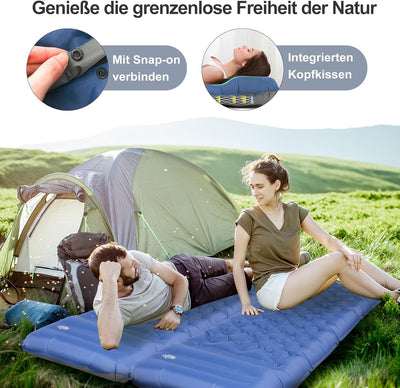 NIKYPJ Isomatte Selbstaufblasend【Benötigt Fussinflation】, 12cm Luftmatratze Camping, Aufblasbare Iso