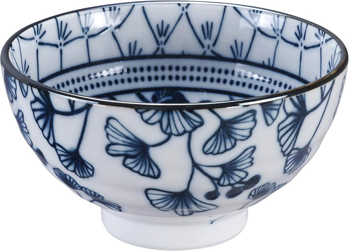TOKYO design studio Flora Japonica 4-er Schalen-Set blau-weiss, Ø 12 cm, 6,3 cm hoch, ca. 300 ml, as