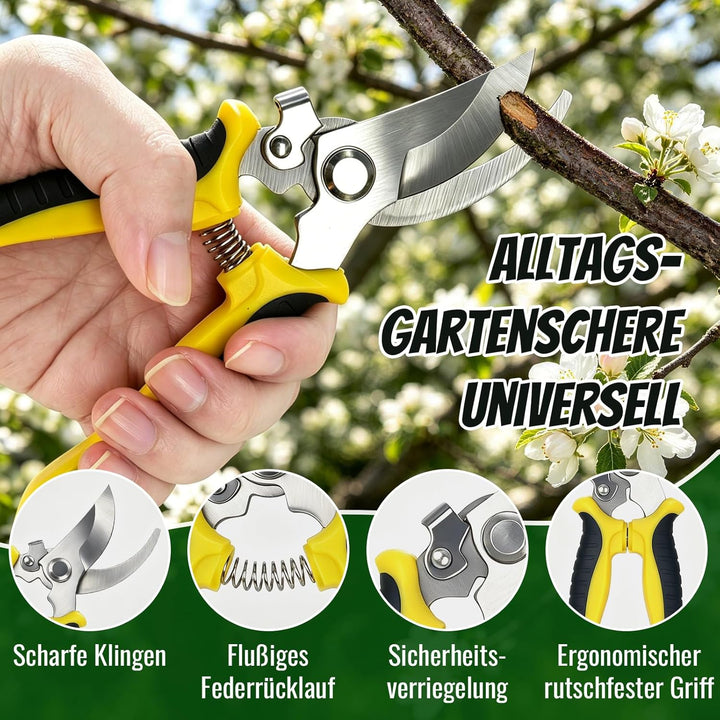 QRD Gartengeräte Set 8 in 1 Gartenwerkzeug mit Aufbewahrungstasche Gartenschaufel mit Gummigriff Gar