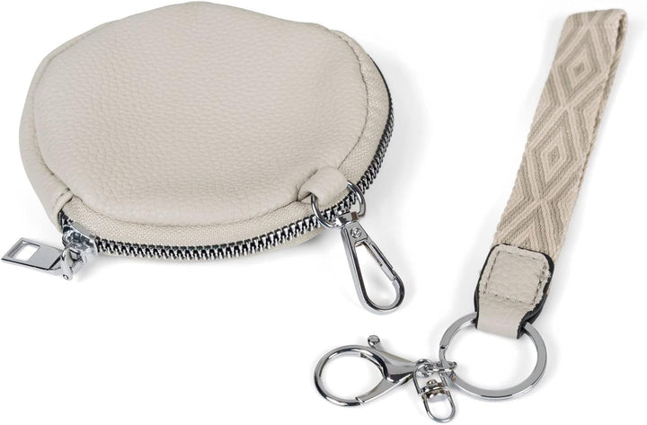 styleBREAKER Damen Halbmond Crossbody Schultertaschen Set 3-Teilig, Schultergurt mit Muster, Schlüss