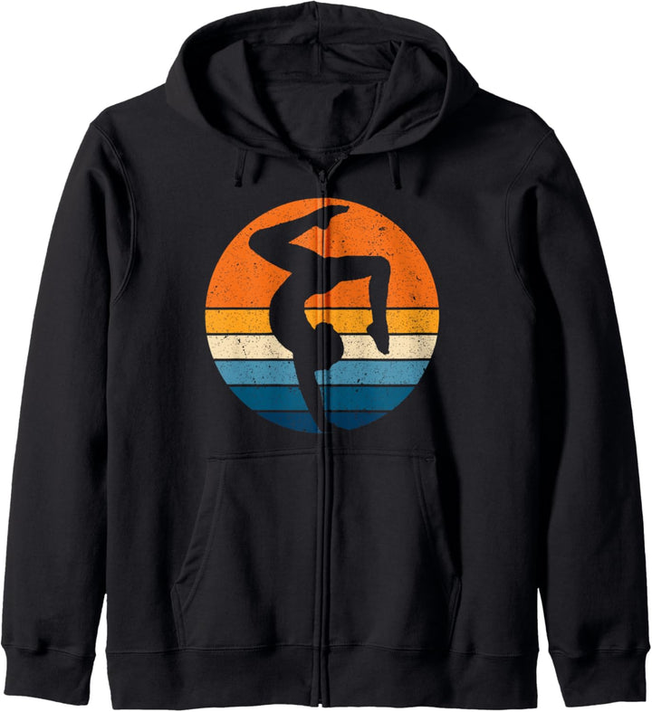 Gymnastik Sport Retro Vintage Sonnenuntergang Gymnast Kapuzenjacke