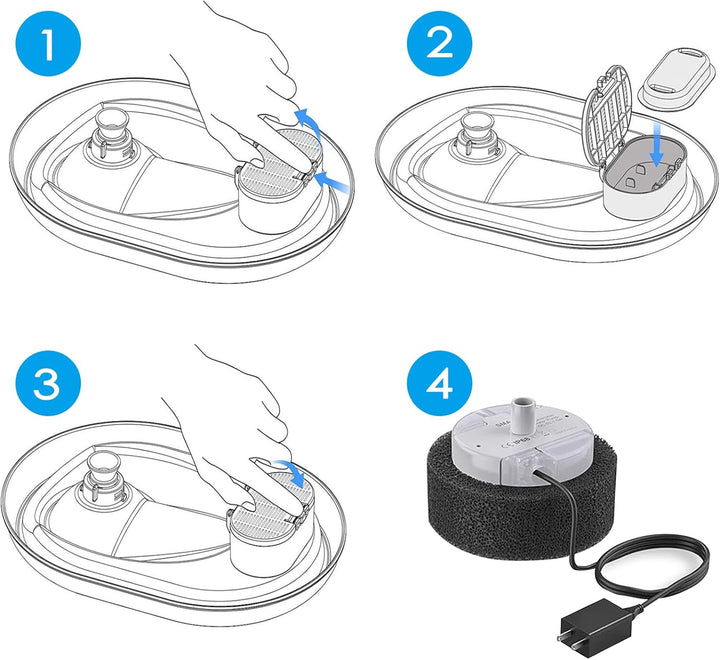 Katzenbrunnen Filter, 12 Stück Filter + 12 Stück Schaumstofffilter für 2L/3,2L/4L Katzen Trinkbrunne
