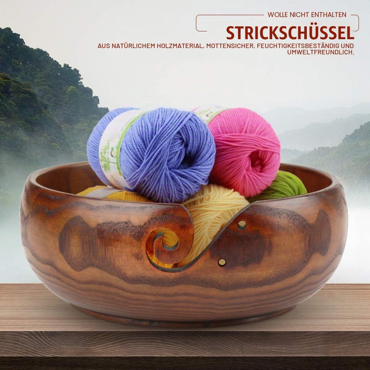 Garnschale Holz Handgefertigte Holzgarnschale Zum Stricken Häkeln Heimdekoration18-20cm Strickschale