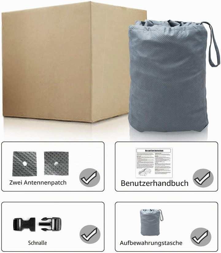 Leader Accessories 3-lagige atmungsaktive Vollgarage Autoplane leichte Ganzgarage Autoabdeckung für