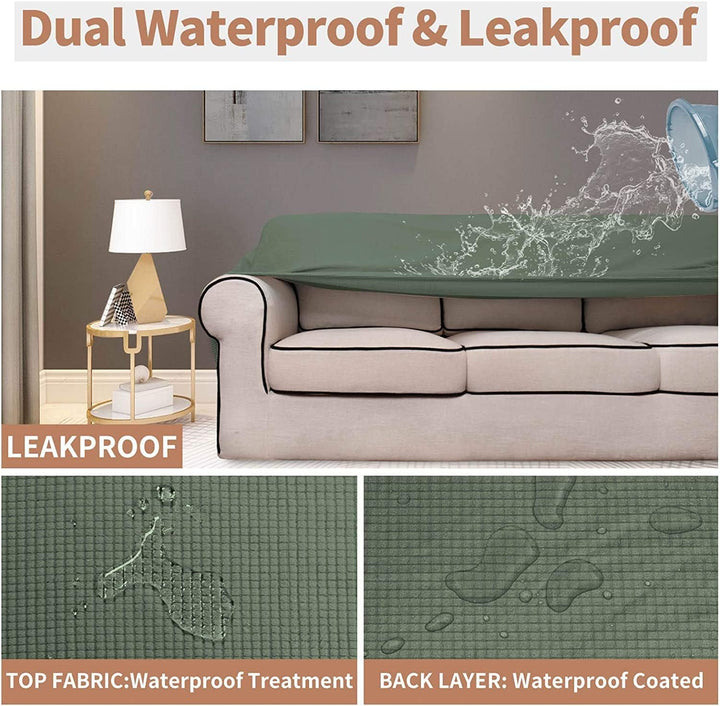 BOLUXIU Sofabezug Wasserdichter Stretch-Sofabezug Couchbezug für die meisten Sofas mit Armlehnen für