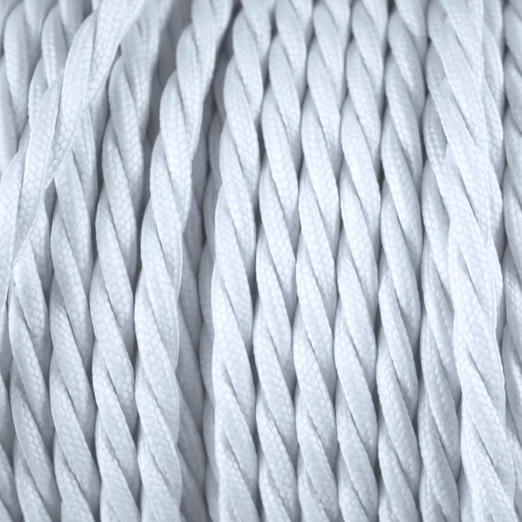 smartect Textilkabel gedreht 3-Adrig (3 x 0.75 mm²) Weiss, 5 Meter | Vintage Lampenkabel Stoff, Stro