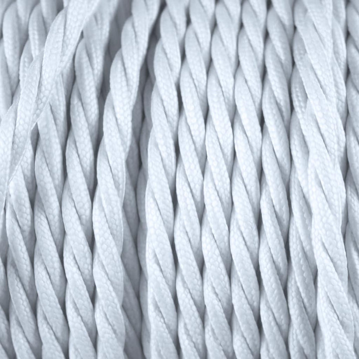 smartect Textilkabel gedreht 3-Adrig (3 x 0.75 mm²) Weiss, 5 Meter | Vintage Lampenkabel Stoff, Stro