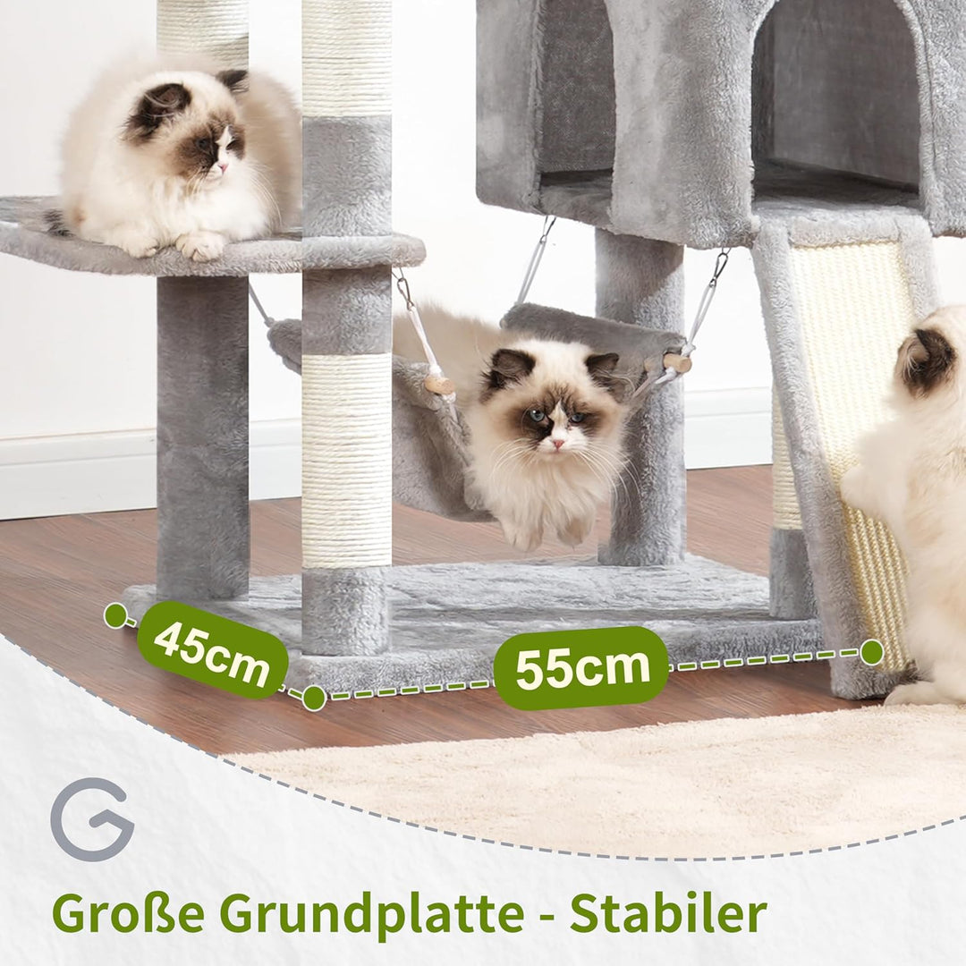 Gitelsnour Kratzbaum, Katzenbaum für Innenbereich, 180cm Katzenkratzbaum mit grosse ausgewachsene Ka