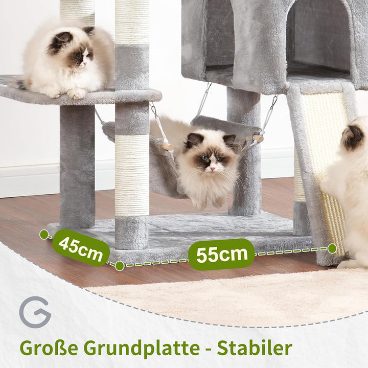 Gitelsnour Kratzbaum, Katzenbaum für Innenbereich, 180cm Katzenkratzbaum mit grosse ausgewachsene Ka