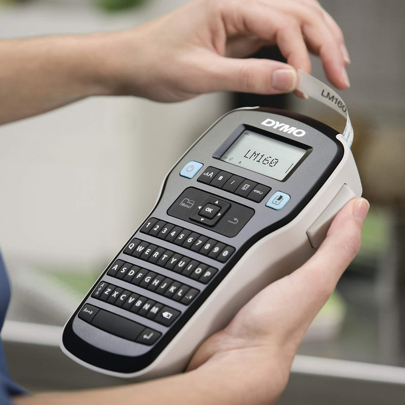 Dymo LabelManager 160 Label Maker Starter Kit | Handheld Label Maker Maschine | mit 3 Rollen Dymo D1