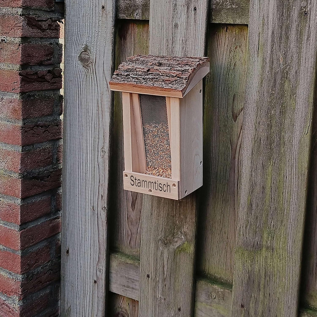 Dokkodo Vogelfutterhaus aus Holz: Stilvolle Bereicherung für Ihren Garten | Robustes Futterhaus für