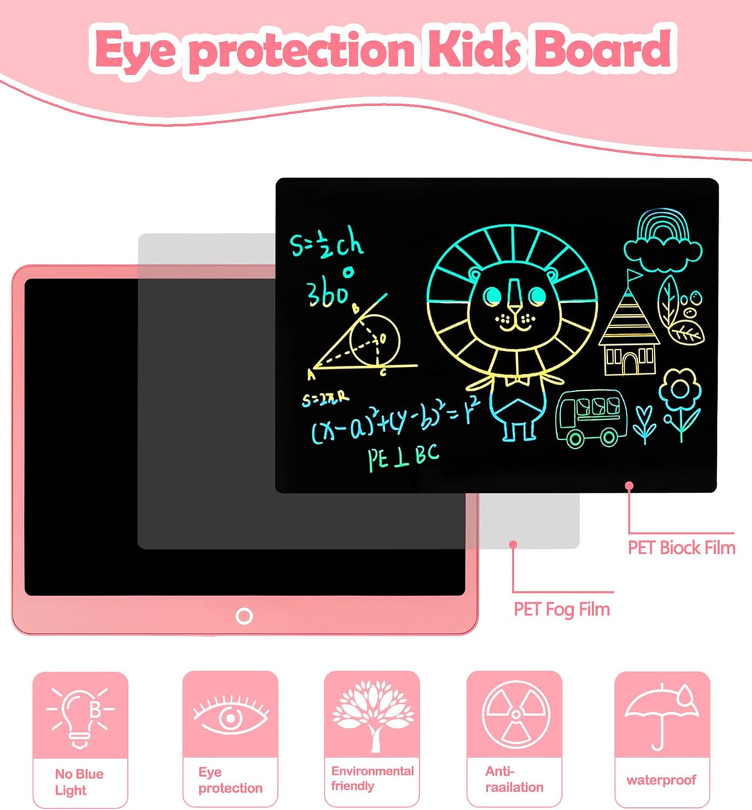 LCD Schreibtafel Spielzeug für Kinder,Bunte Zeichentablett Doodle Board Elektronische Zeichnung Tabl